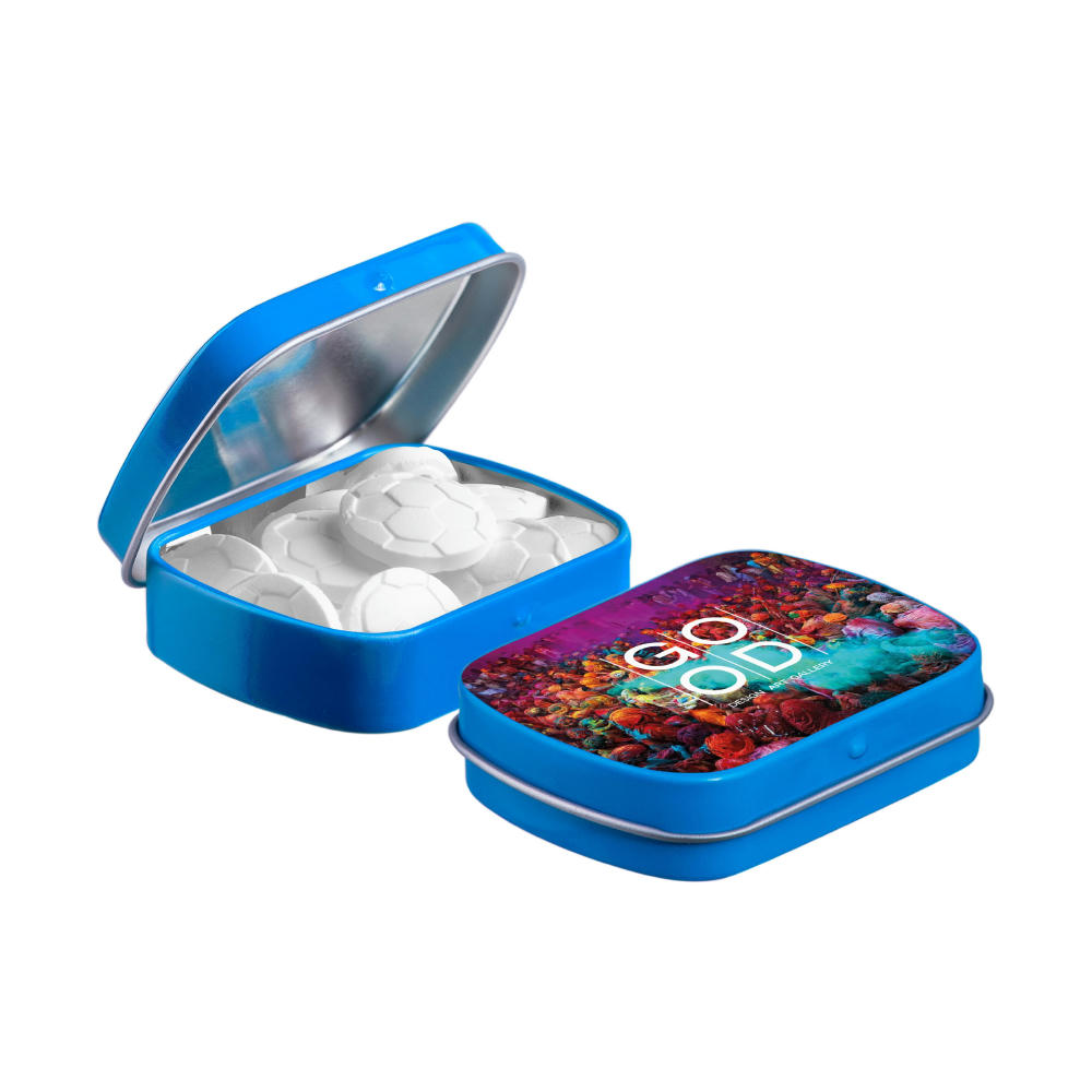 Mini Klappdeckeldose mit Form Pfefferminz