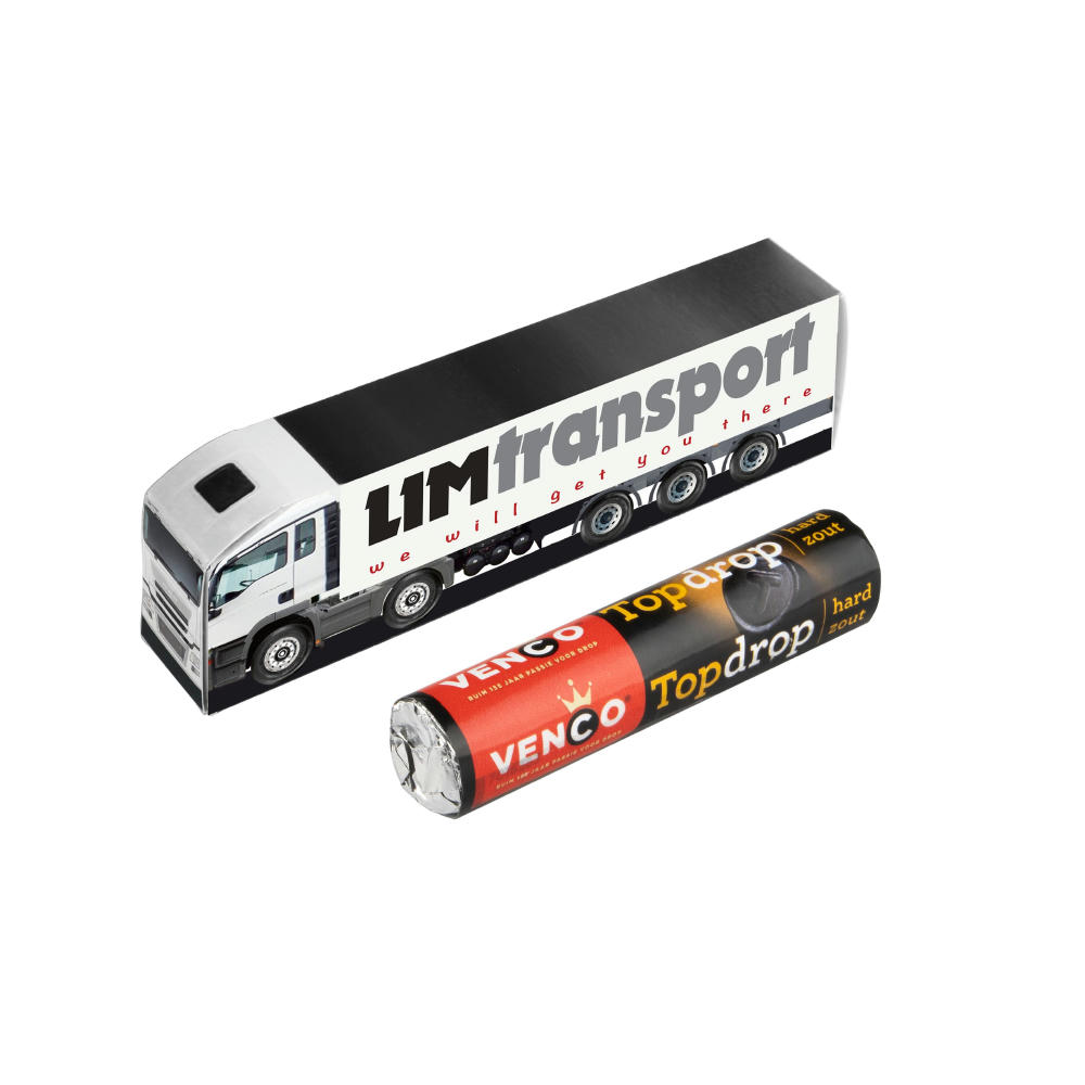 Mini LKW mit einer Rolle Süßigkeiten