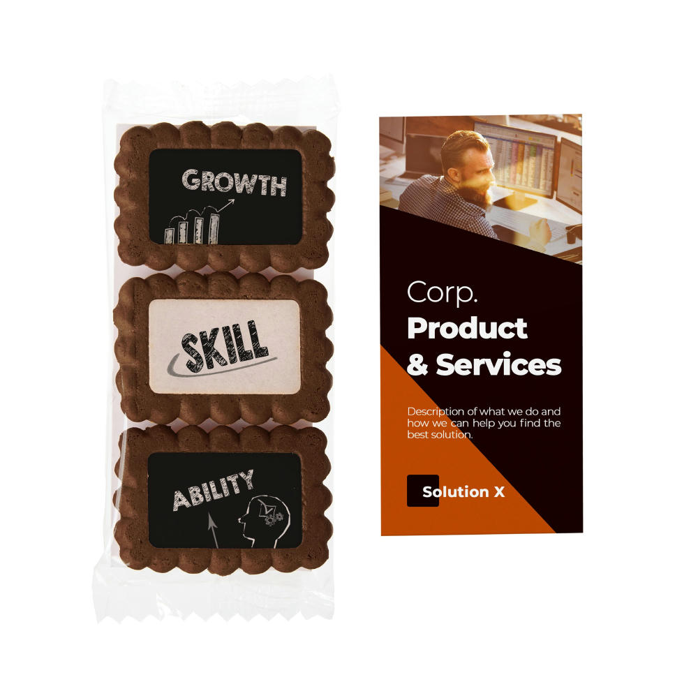 Dreifach bedruckte Kekskarte