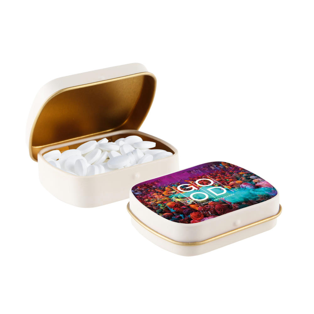 Mini Klappdeckeldose mit Pfefferminz