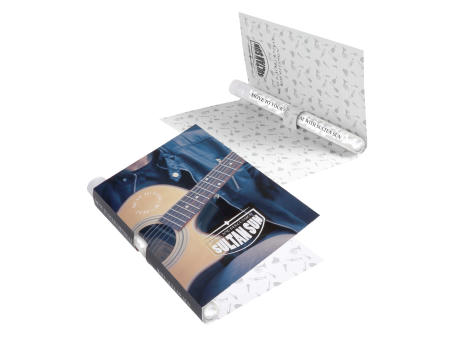 Faltkarte mit gefülltem Reagenzglas