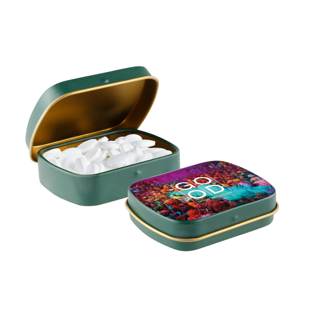 Mini Klappdeckeldose mit Pfefferminz