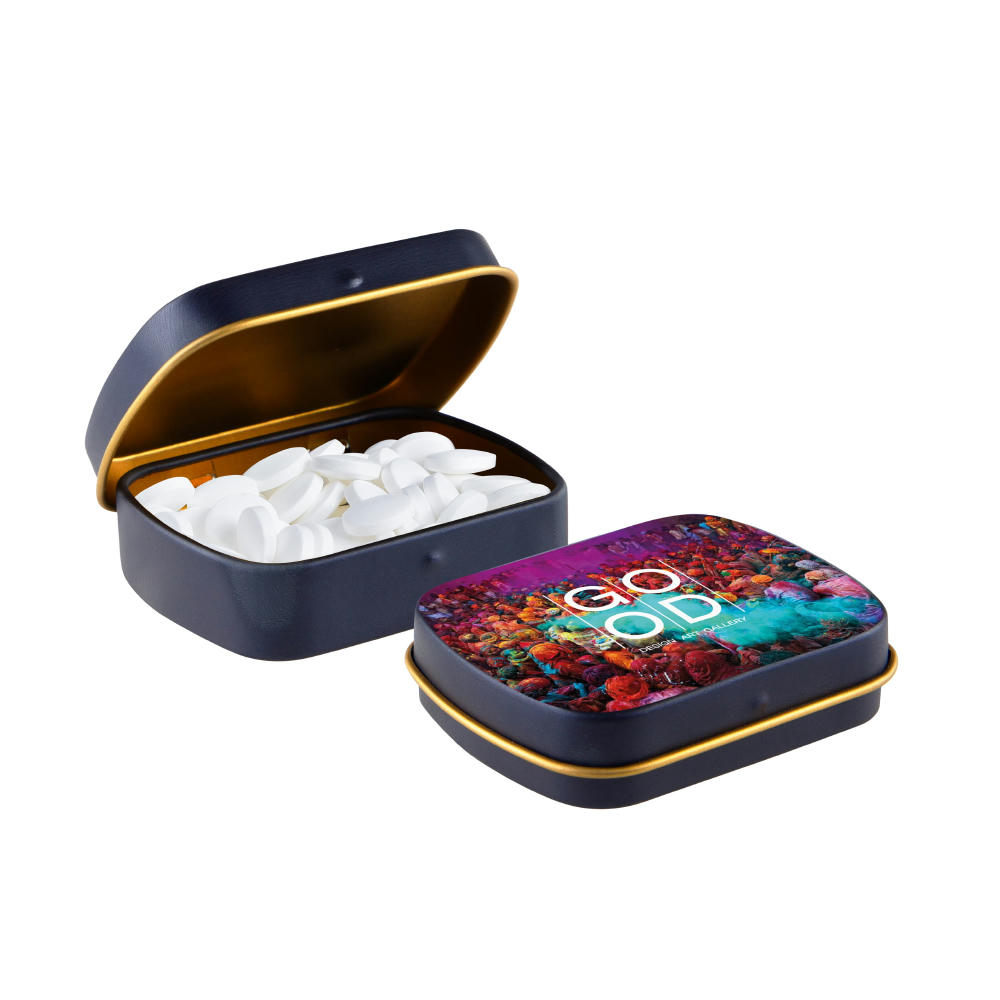 Mini Klappdeckeldose mit Pfefferminz