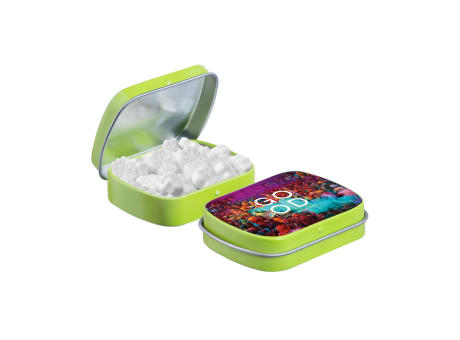 Mini Klappdeckeldose mit Form Pfefferminz