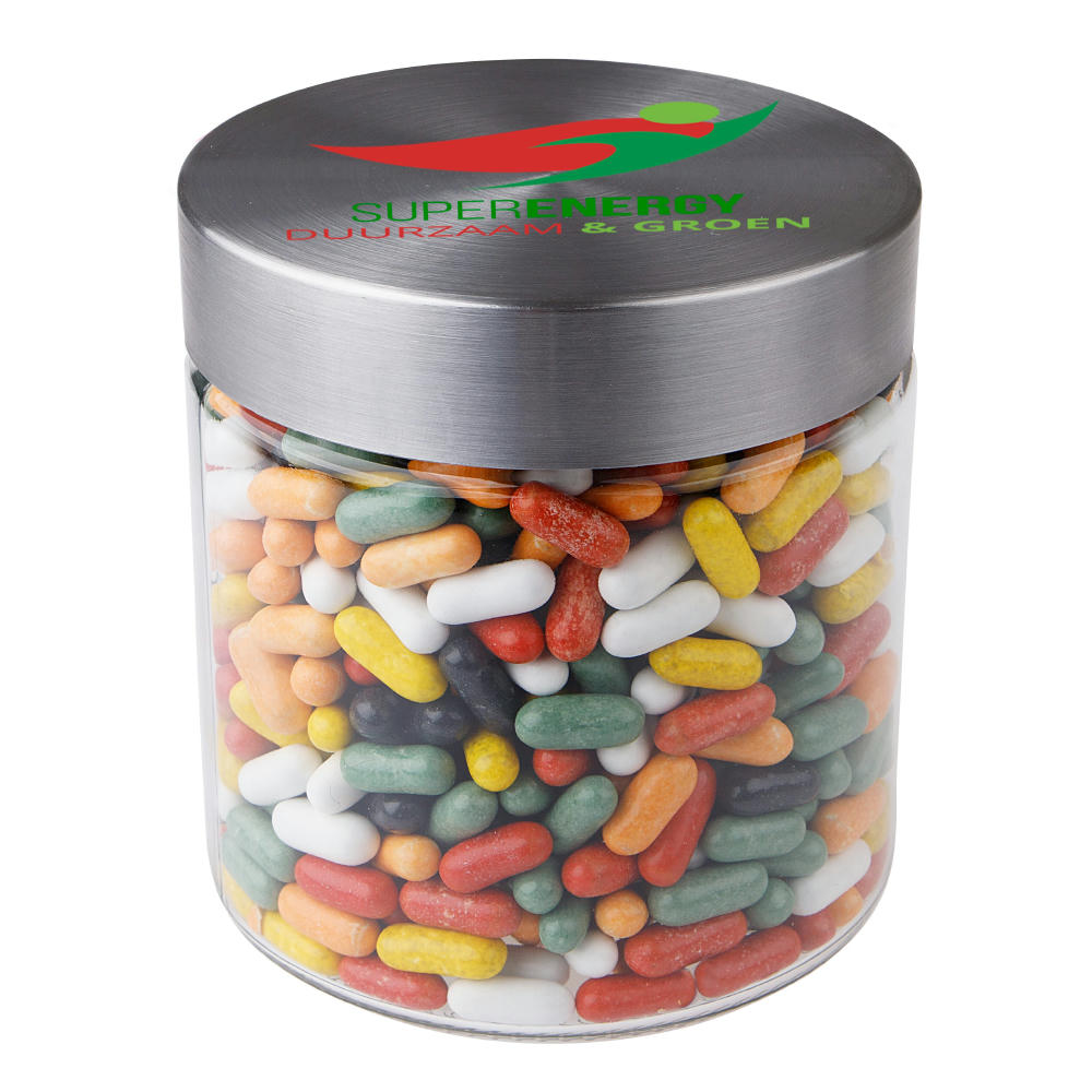 Glas 0,9 Liter gefüllt mit Süßigkeiten