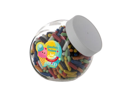 Medium Glas 0,9 Liter gefüllt mit Süßigkeiten
