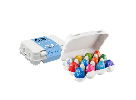 Eierkarton mit 12 Tony Chocolonely Ostereiern