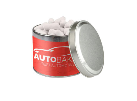 Runde Dose, 0.6 L gefüllt mit Süßigkeiten