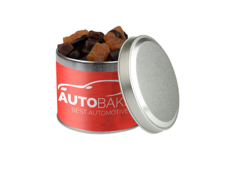 Runde Dose, 0.6 L gefüllt mit Süßigkeiten