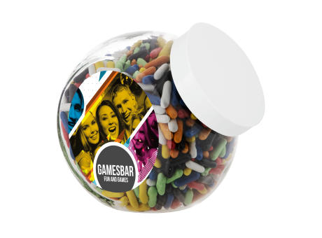 Großes Glas 2 Liter gefüllt mit Süßigkeiten