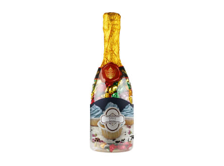 Champagnerflasche mit Metallic Sweets