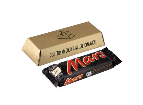 Goldbarren mit Schokoriegel