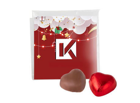 Transparent gefüllter Beutel mit farbigem Inlay