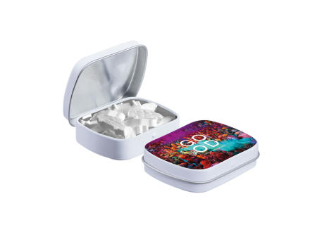 Mini Klappdeckeldose mit Form Pfefferminz