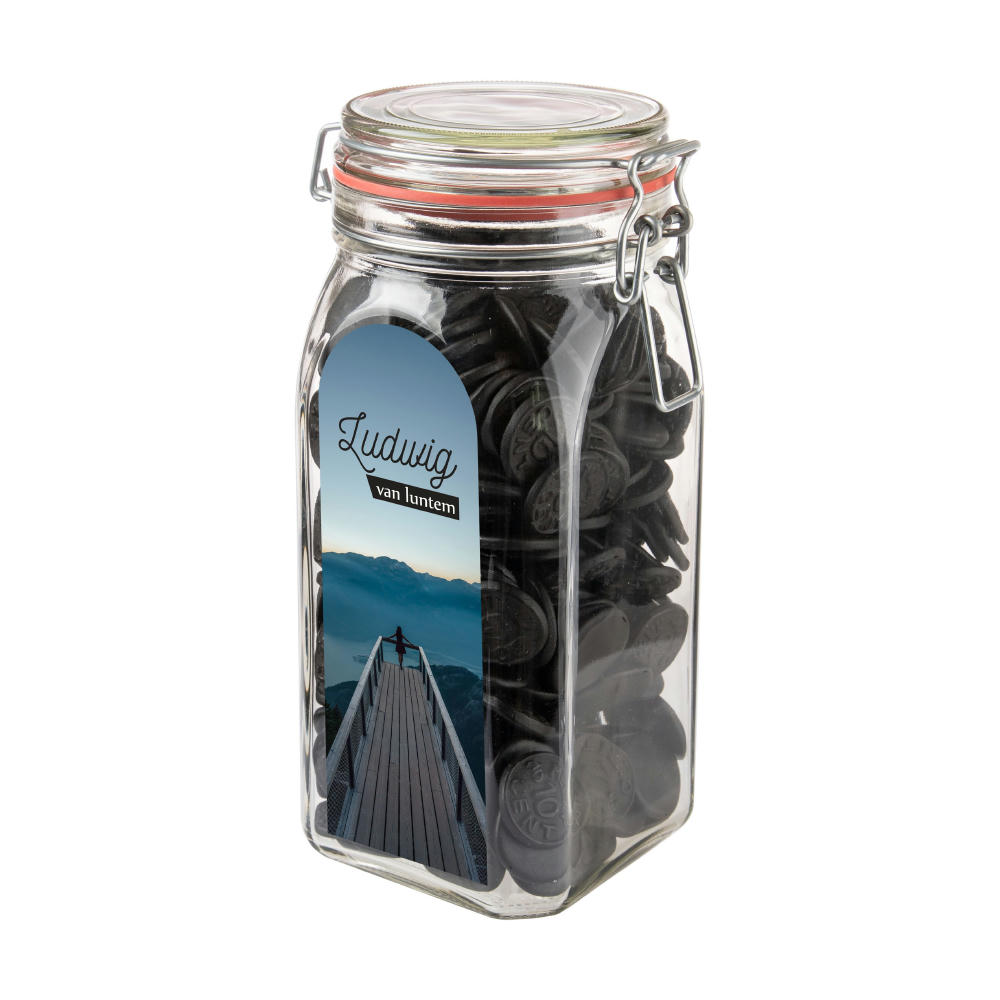 Großes Weckglas 1,5 L mit Süßigkeiten