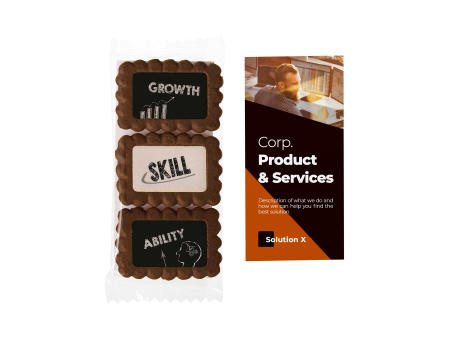 Dreifach bedruckte Kekskarte