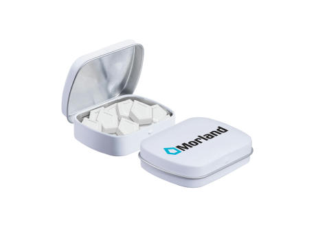 Mini Klappdeckeldose Logo Pfefferminz