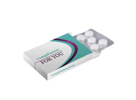 Medizinbox mit Blister 10 Stück Minze