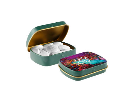 Mini Klappdeckeldose mit Form Pfefferminz