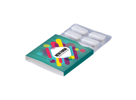 Blister mit 6 Kaugummi-Tabletten mit Xylitol