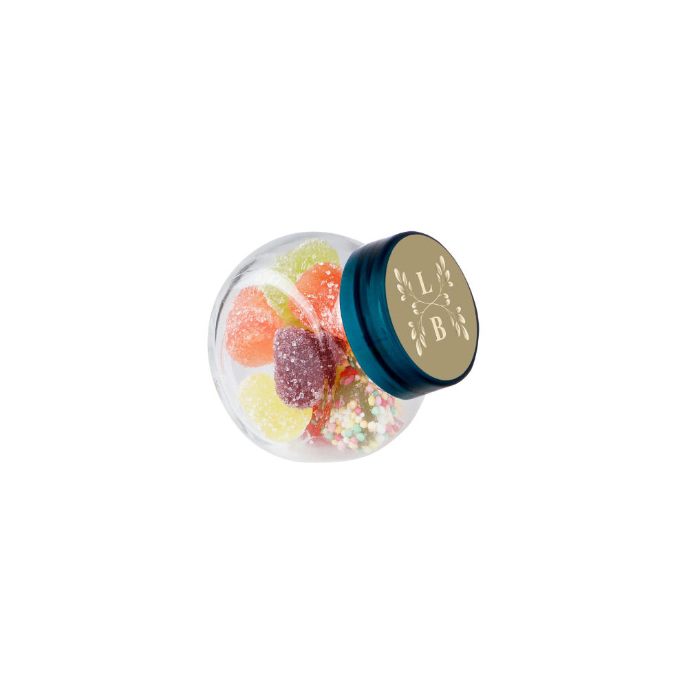 Mikro Glas 50 ml gefüllt mit Süßigkeiten