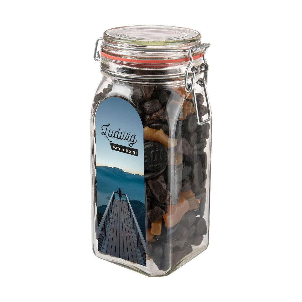 Großes Weckglas 1,5 L mit Süßigkeiten