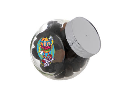 Kleines Glas 0,4 Liter gefüllt mit Süßigkeiten