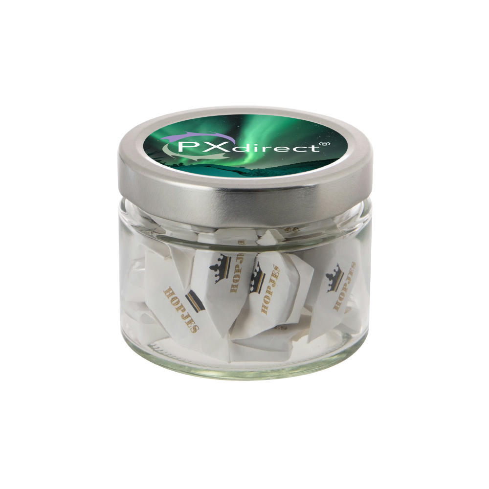 Glas 0,22 Liter gefüllt mit Süßigkeiten