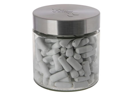 Glas 0,9 L mit Süßigkeiten, mit Prägung