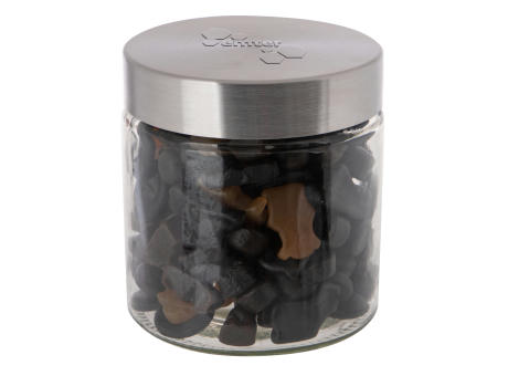 Glas 0,9 L mit Süßigkeiten, mit Prägung