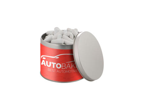 Runde Dose, 0.6 L gefüllt mit Süßigkeiten