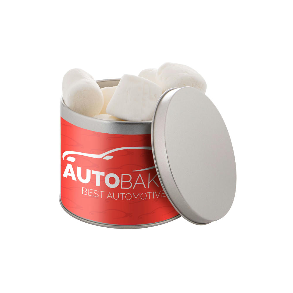 Runde Dose, 0.6 L gefüllt mit Süßigkeiten