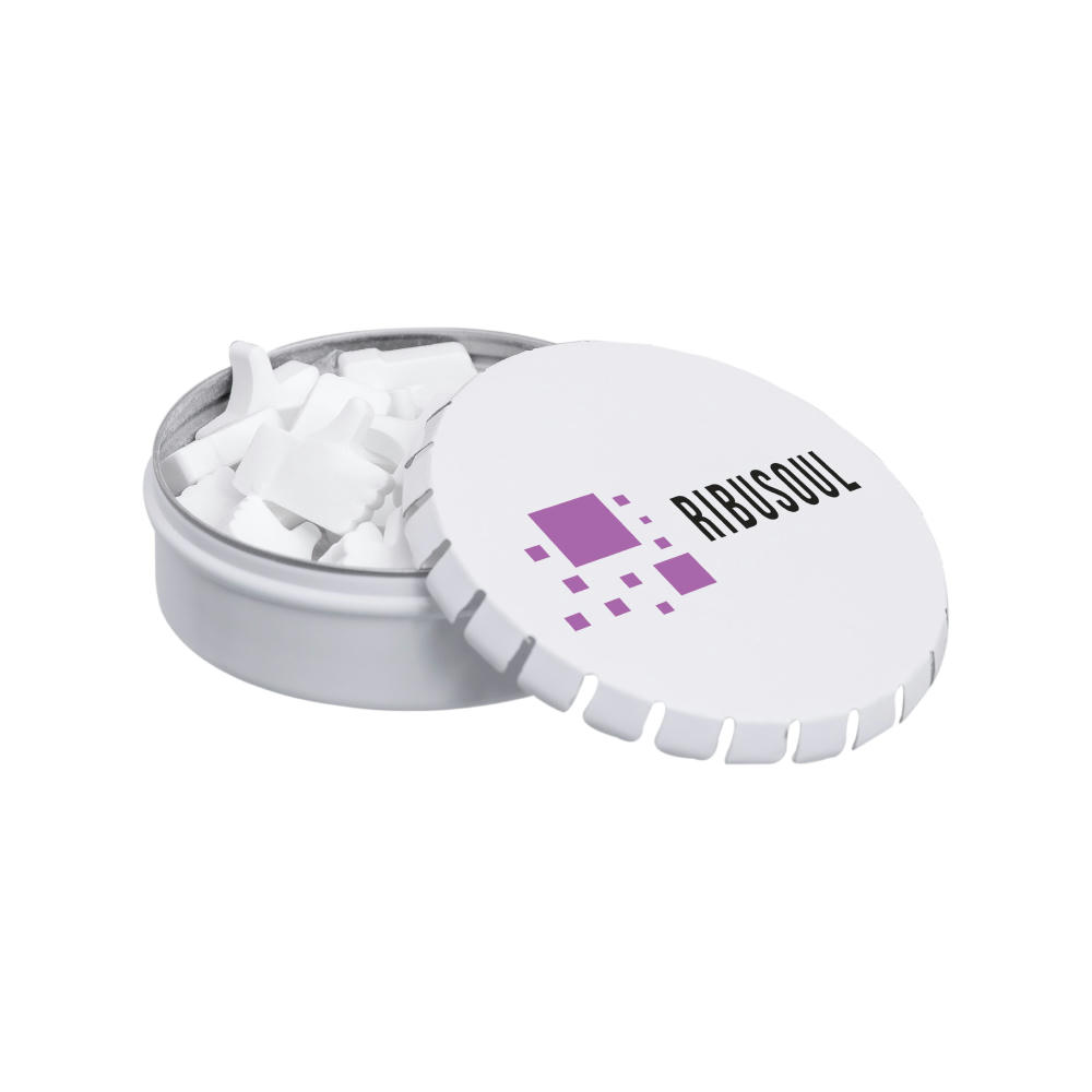 Klick-Klack Dose gefüllt mit Pfefferminz in Standardform