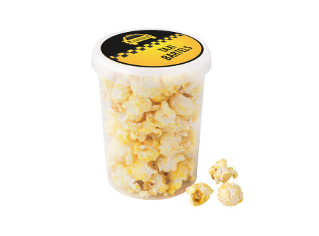 Kleiner Eimer mit Orangefarbenem Popcorn