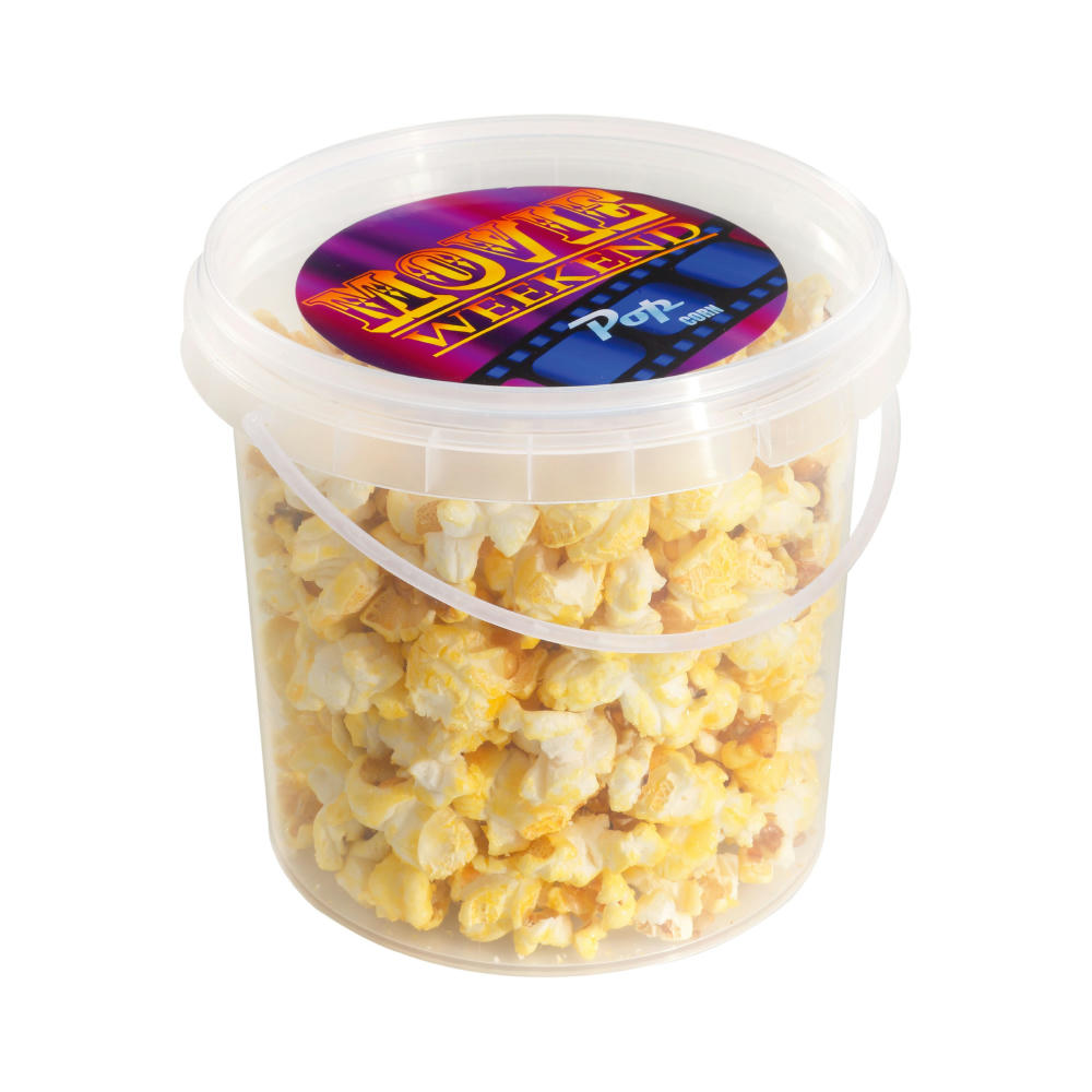 Eimer mit Orangefarbenem Popcorn