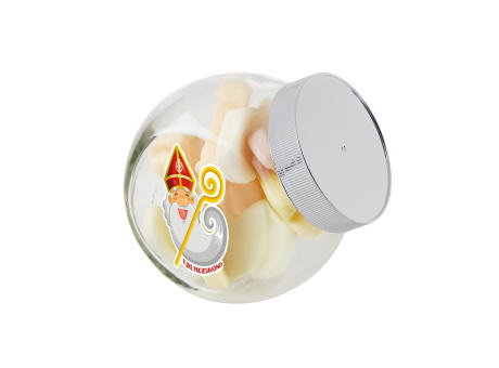 Kleines Glas 0,4 Liter gefüllt mit Süßigkeiten