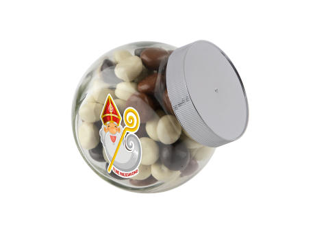 Kleines Glas 0,4 Liter gefüllt mit Süßigkeiten