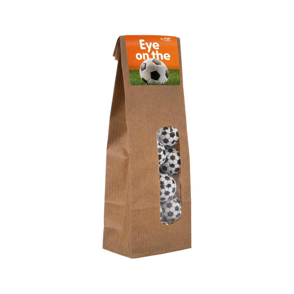 Papiertüte mit Fenster gefüllt mit Süssigkeiten