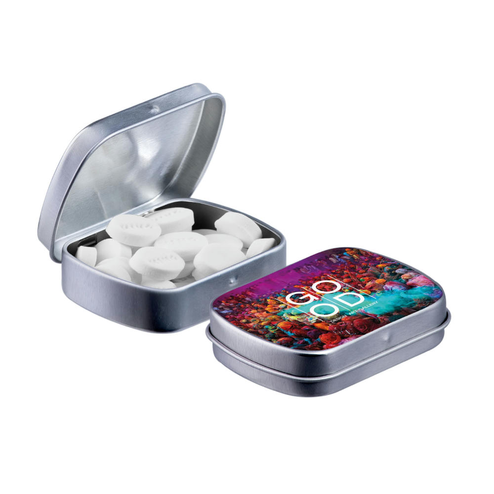 Mini Klappdeckeldose mit Pfefferminz