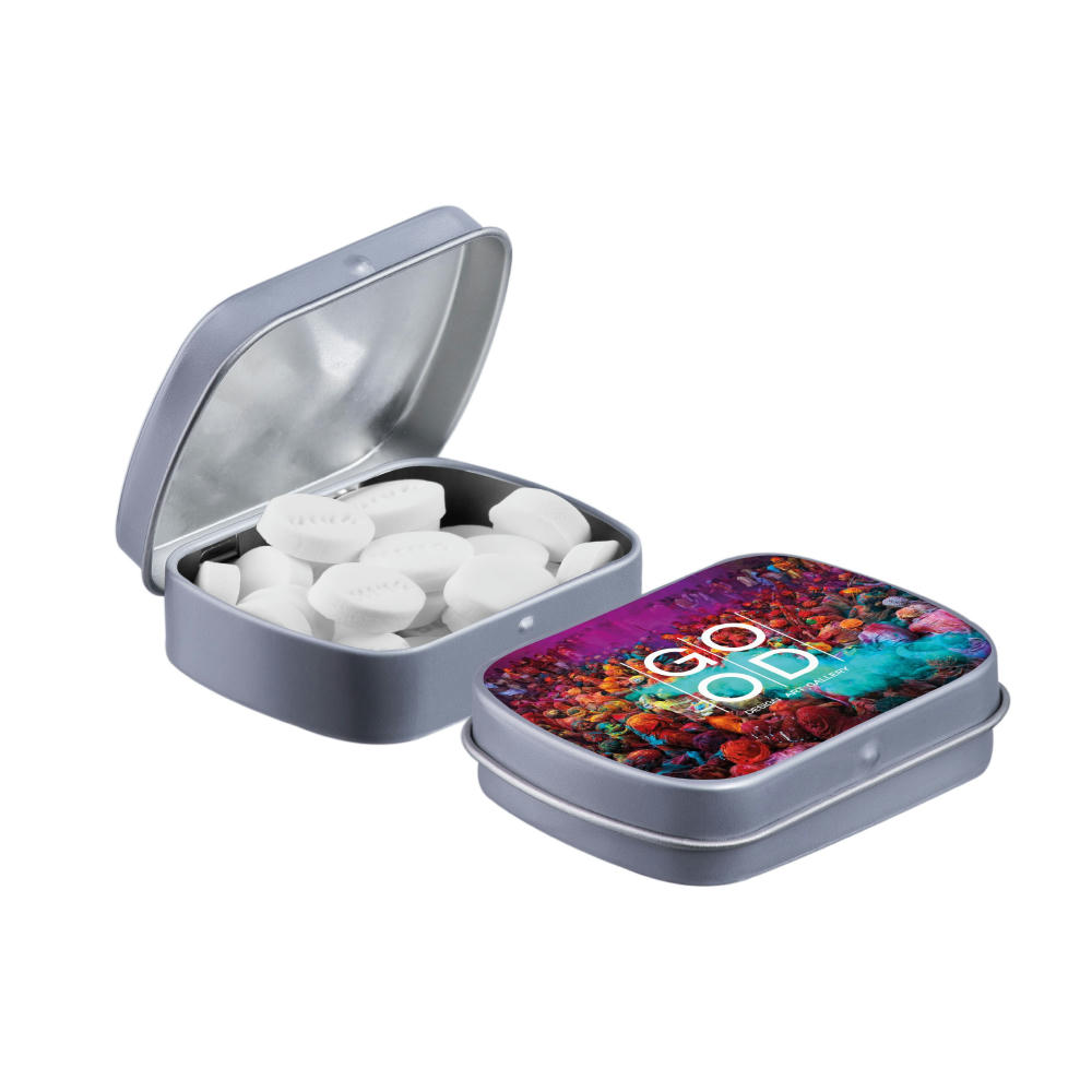 Mini Klappdeckeldose mit Pfefferminz