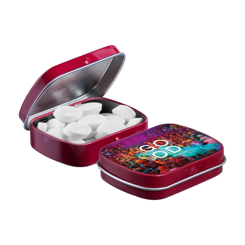 Mini Klappdeckeldose mit Pfefferminz