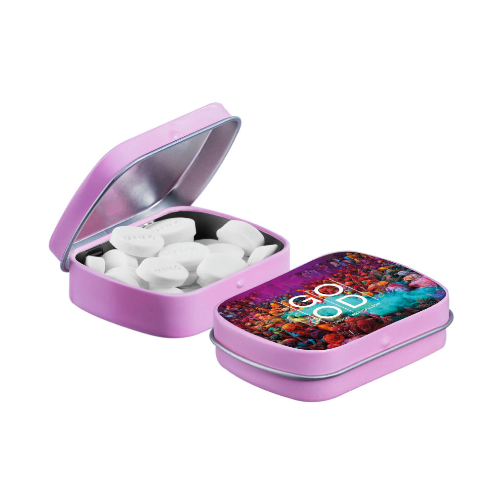 Mini Klappdeckeldose mit Pfefferminz