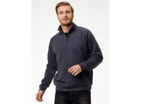 BS Sirio Pullover mit halbem Reißverschluss, 280 g/m2, 70 % Baumwolle/30 % Polyester