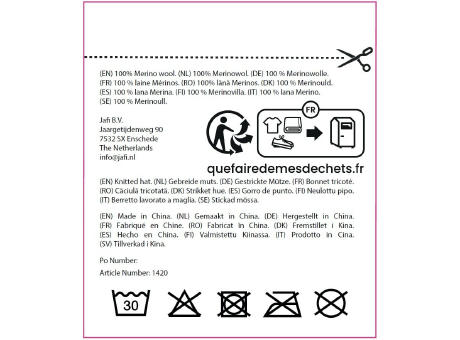 Strickmütze, 100% Merinowolle