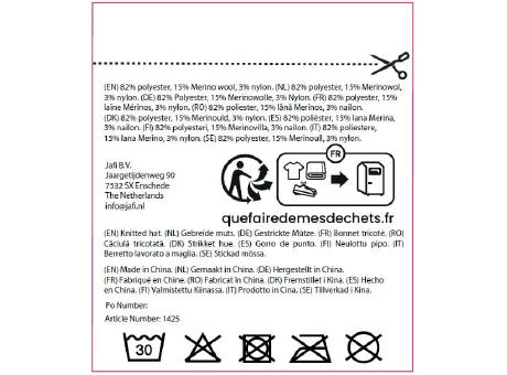 Strickmütze, 15% Merinowolle