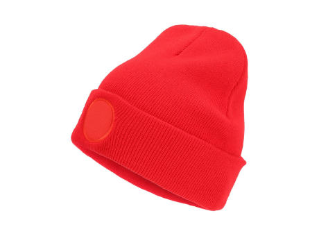 Niltons Strickmütze mit rundem Aufnäher