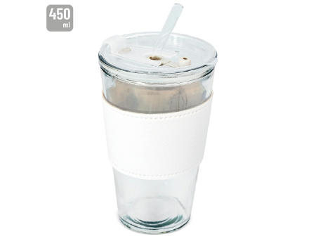 VASO 450 ML CON PAJITA DE CRISTAL "DELICATESSEN"