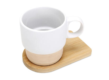 TAZA SUBLIMACIÓN APILABLE Y BASE DE BAMBÚ "GERARD"