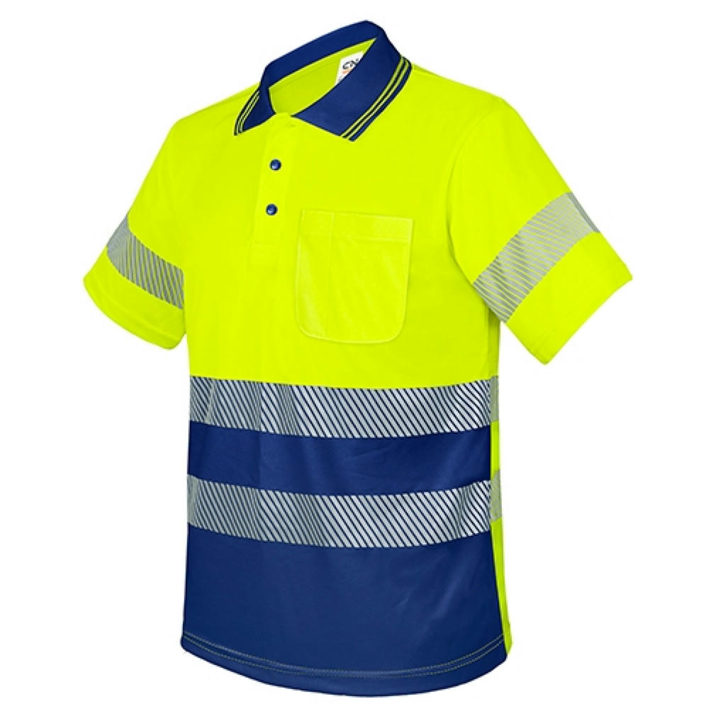 POLO CON BOLSILLO Y BANDAS REFLECTANTES ELÁSTICAS “QVO”