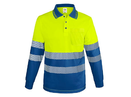 POLO MANGA LARGA CON BOLSILLO Y BANDAS REFLECTANTES “QVO”